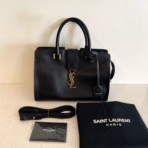 YSL Yves Saint Laurent Leather Cabas Bag - Black
